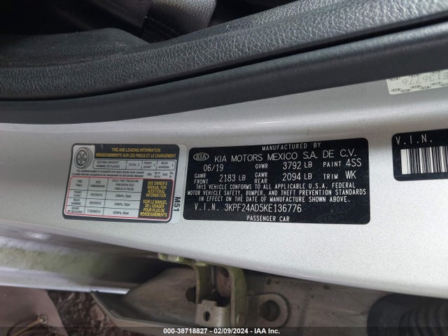 KIA Forte Lxs 2019 3KPF24AD5KE136776 Image 9