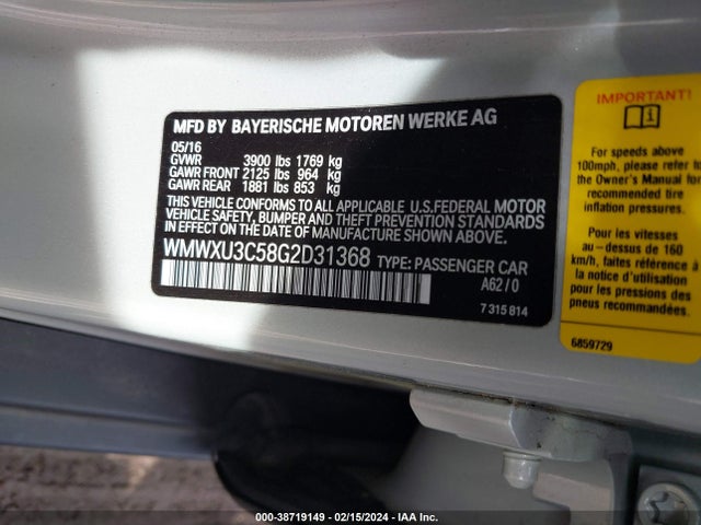 2016 MINI HARDTOP WMWXU3C58G2D31368 Photo 8
