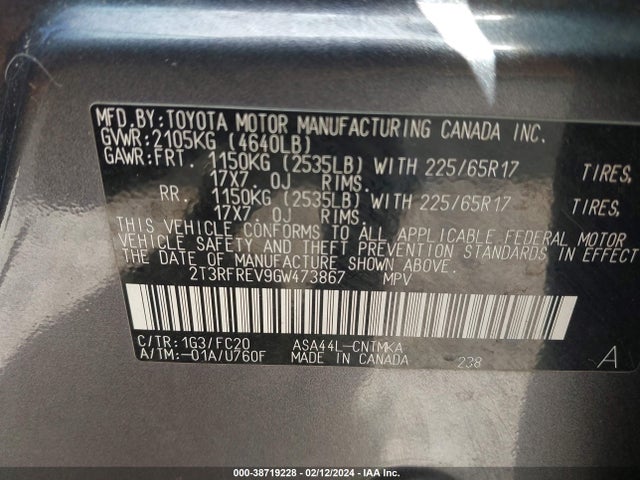 Toyota Rav4 Xle 2016 2T3RFREV9GW473867 Image 9