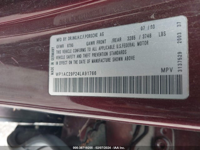 2004 PORSCHE CAYENNE WP1AC29P24LA91766 Photo 8