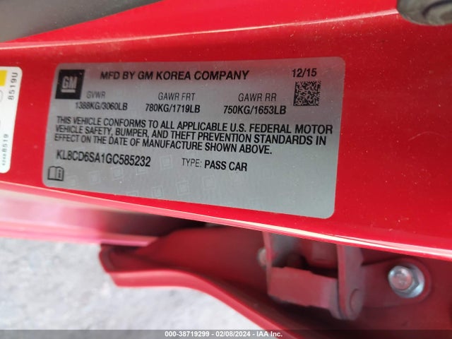 Chevrolet Spark 1lt Cvt 2016 KL8CD6SA1GC585232 Image 9