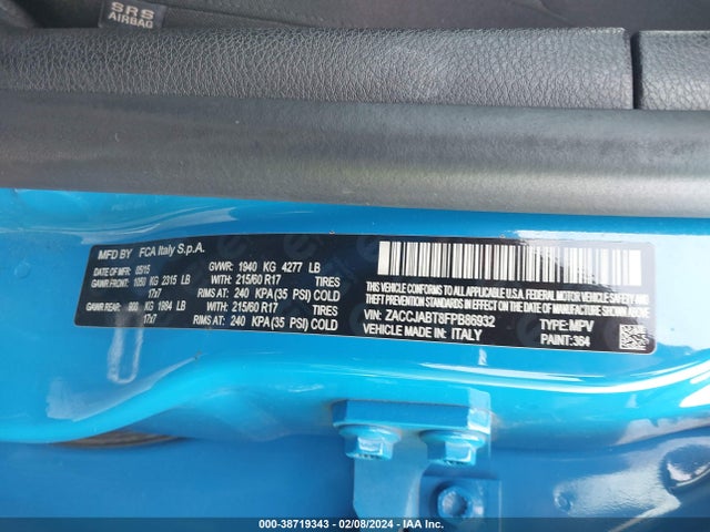 ZACCJABT8FPB86932 Jeep Renegade Latitude