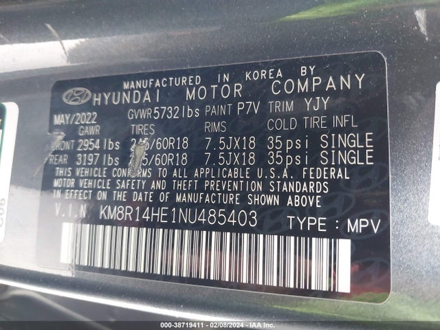 Hyundai Palisade Se 2022 KM8R14HE1NU485403 Image 9