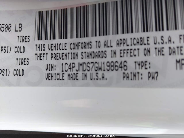 Jeep Cherokee Limited 2016 1C4PJMDS7GW198646 Image 9