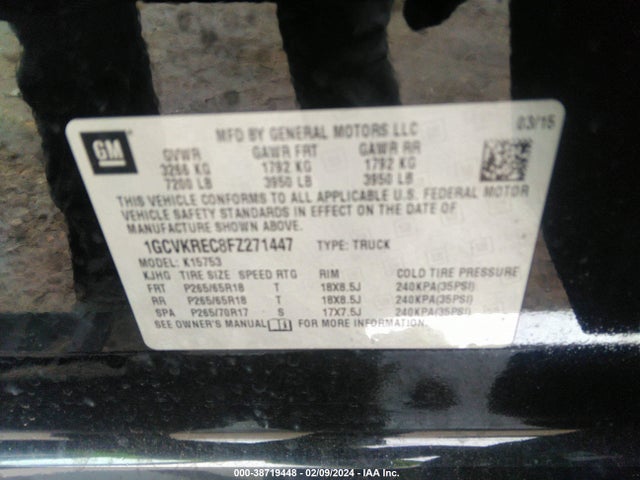 Chevrolet Silverado 1500 2lt 2015 1GCVKREC8FZ271447 Image 9