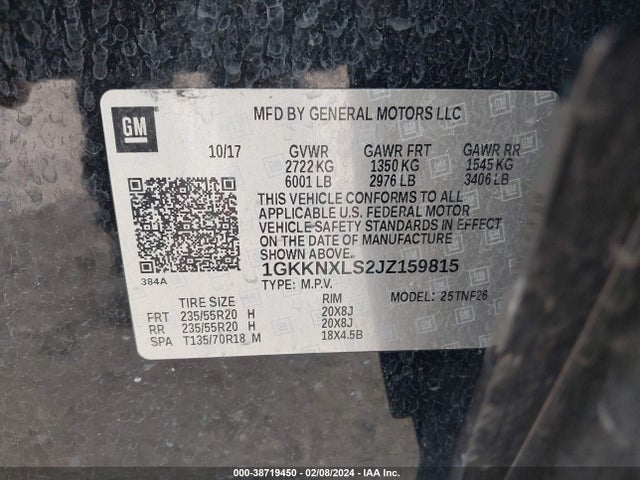 GMC Acadia Denali 2018 1GKKNXLS2JZ159815 Image 9