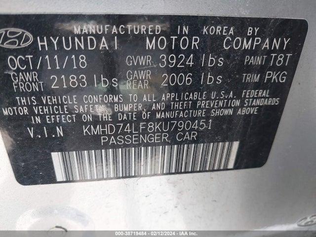 Hyundai ELANTRA SE 2019 KMHD74LF8KU790451 Image 9