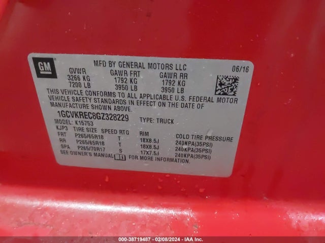 Chevrolet Silverado 1500 2lt 2016 1GCVKREC8GZ328229 Image 9