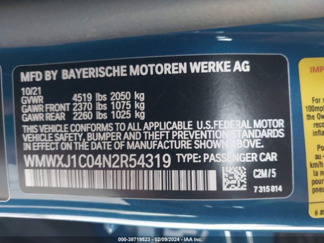 2022 MINI CLUBMAN WMWXJ1C04N2R54319 Photo 8