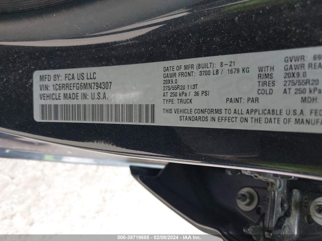 RAM 1500 Lone Star  4x2 5'7 Box 2021 1C6RREFG6MN794307 Image 9