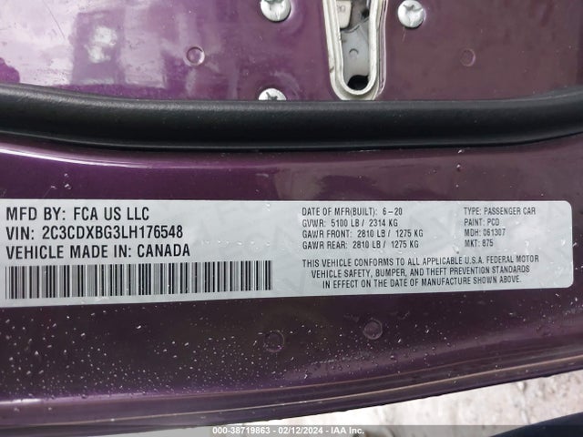 Dodge Charger Sxt Rwd 2020 2C3CDXBG3LH176548 Image 9