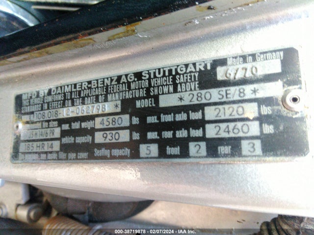 1971 OTHER OTHER VIN: 10801812062798