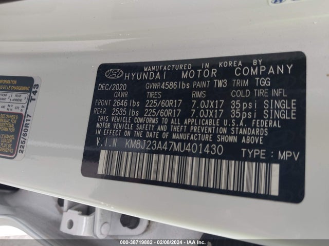 Hyundai TUCSON SE 2021 KM8J23A47MU401430 Image 9