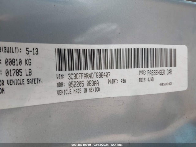 2013 FIAT 500 3C3CFFAR4DT686407 Photo 8