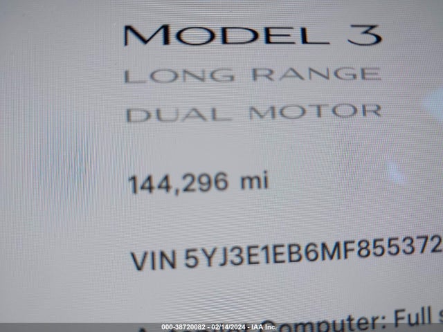 Tesla Model 3 Long Range Dual Motor All-wheel Drive 2021 5YJ3E1EB6MF855372 Image 15