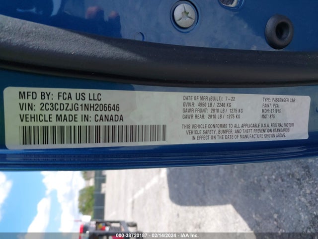 Dodge Challenger Gt 2022 2C3CDZJG1NH206646 Image 9