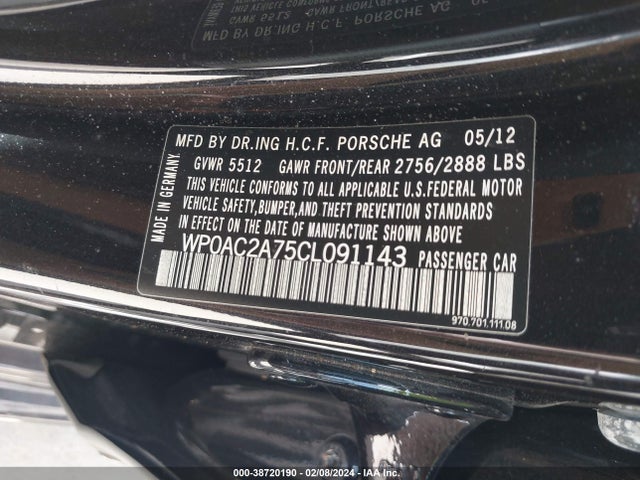 2012 PORSCHE PANAMERA WP0AC2A75CL091143 Photo 8