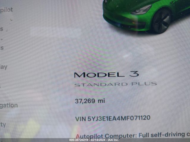 5YJ3E1EA4MF071120 Tesla Model 3 Standard Range Plus Rear-wheel Drive