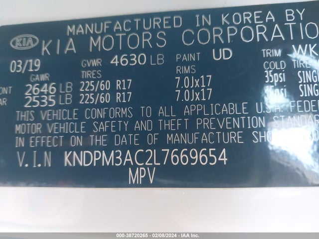 KIA Sportage Lx 2020 KNDPM3AC2L7669654 Image 9