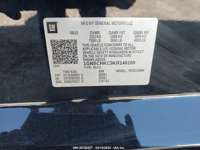Chevrolet Suburban Lt 2019 1GNSCHKC9KR146165 Image 9