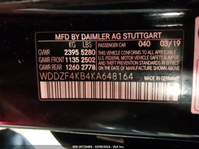 WDDZF4KB4KA648164 Mercedes-Benz E 300 4matic