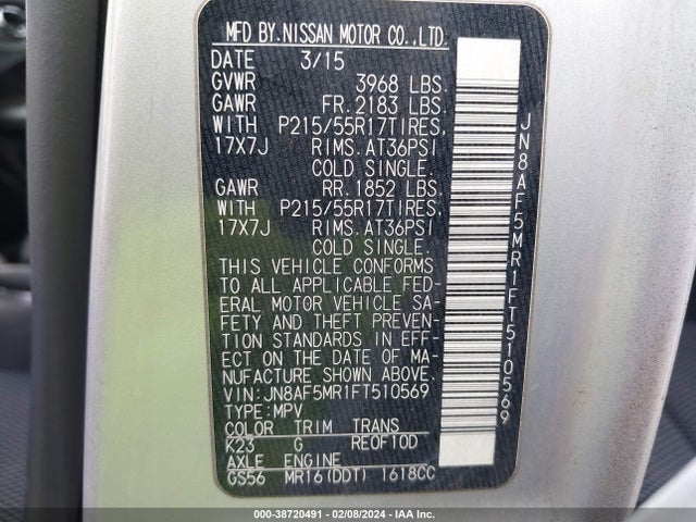 Nissan JUKE S 2015 JN8AF5MR1FT510569 Image 9