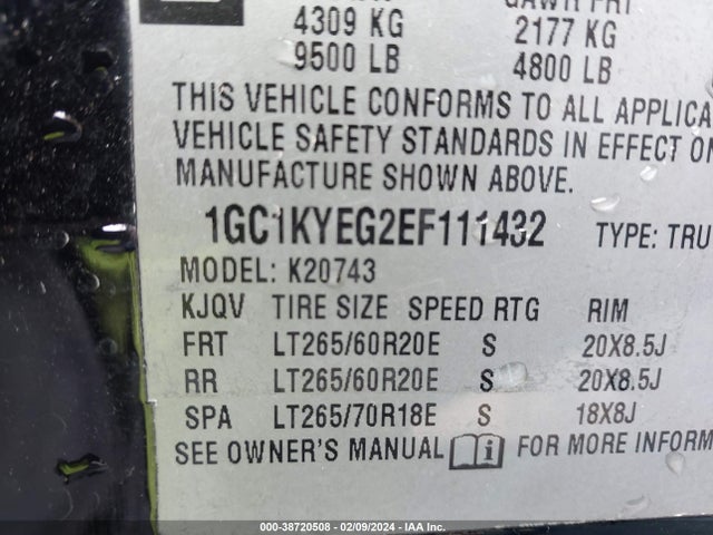 Chevrolet Silverado 2500hd Ltz 2014 1GC1KYEG2EF111432 Image 9