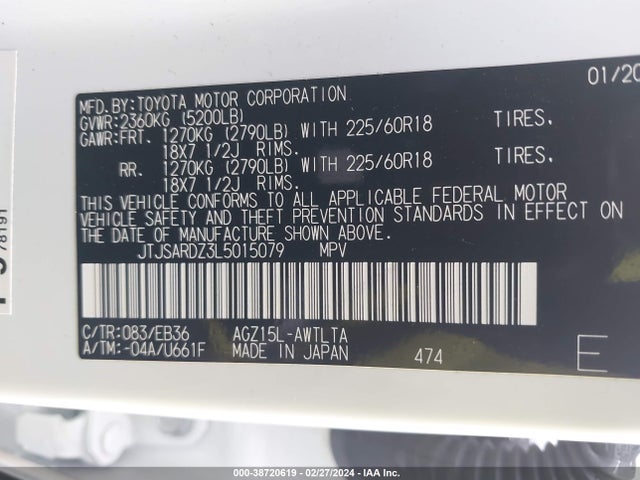 JTJSARDZ3L5015079 Lexus Nx 300 F Sport