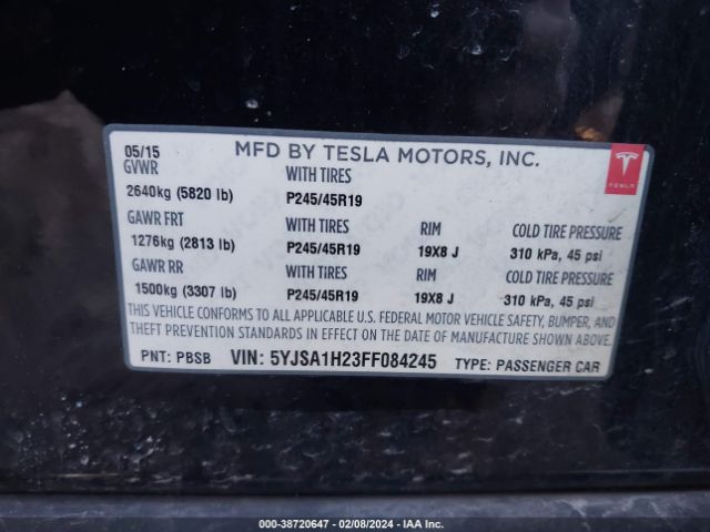 5YJSA1H23FF084245 Tesla Model S 70d/85d/p85d