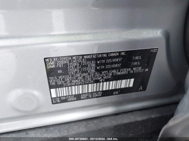 Toyota RAV4 LE 2023 2T3H1RFV0PC214534 Image 9