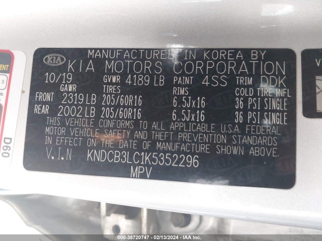 KIA NIRO LX 2019 KNDCB3LC1K5352296 Image 9