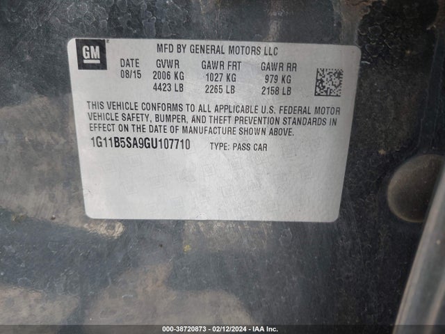 Chevrolet Malibu Limited Ls 2016 1G11B5SA9GU107710 Image 9