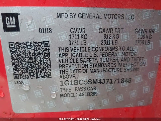 Chevrolet Cruze Ls Auto 2018 1G1BC5SM4J7171848 Image 9