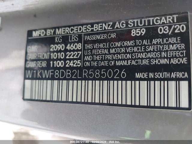 Mercedes-Benz C 300 2020 W1KWF8DB2LR585026 Image 9