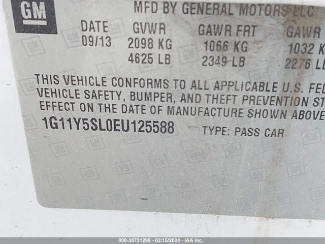 Chevrolet Impala 1ls 2014 1G11Y5SL0EU125588 Image 9