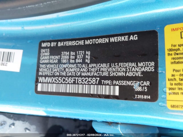 2015 MINI HARDTOP WMWXS5C56FT832587 Photo 8