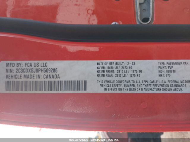 2C3CDXGJ8PH509286 Dodge Charger Scat Pack Widebody