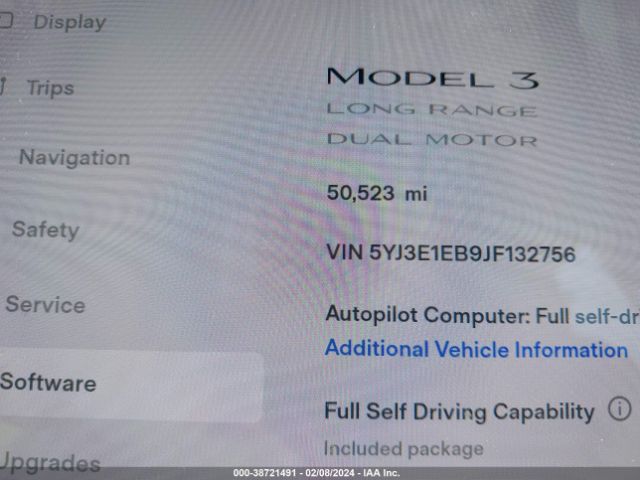 5YJ3E1EB9JF132756 Tesla Model 3 Long Range/performance