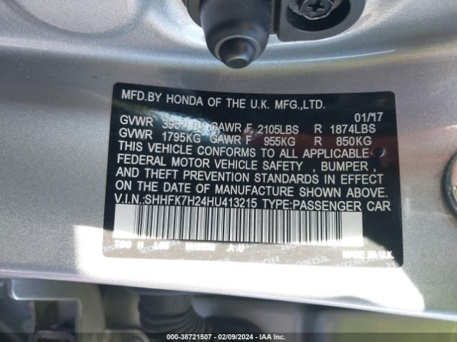 SHHFK7H24HU413215 Honda Civic Lx