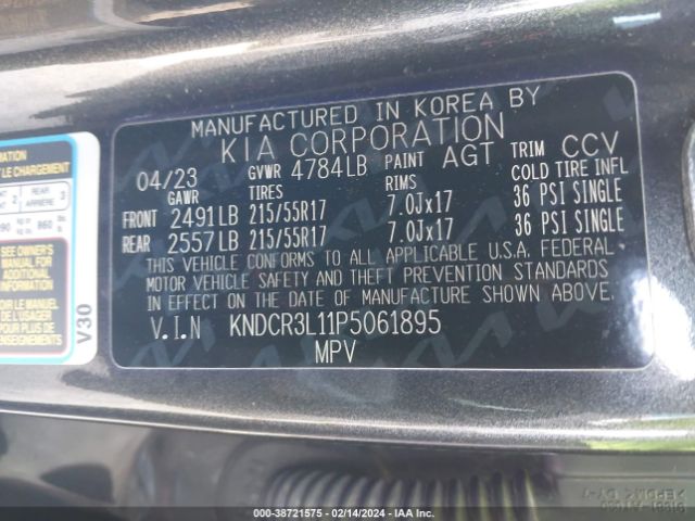 KNDCR3L11P5061895 KIA Niro Ev Wind