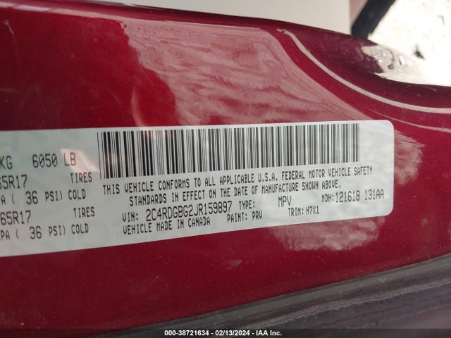 Dodge Grand Caravan Se 2018 2C4RDGBG2JR159897 Image 9