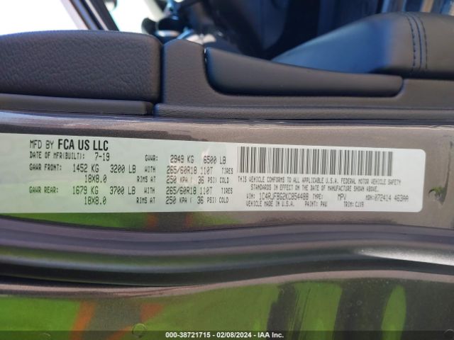 2019 JEEP GRAND CHEROKEE 1C4RJFBG2KC854488 Photo 8