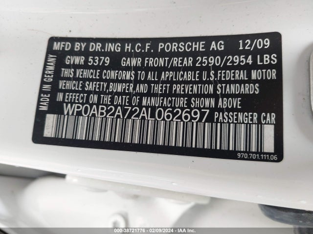 2010 PORSCHE PANAMERA WP0AB2A72AL062697 Photo 8