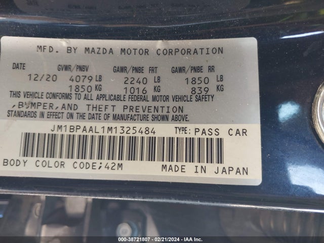 JM1BPAAL1M1325484 Mazda Mazda3 2.5 S