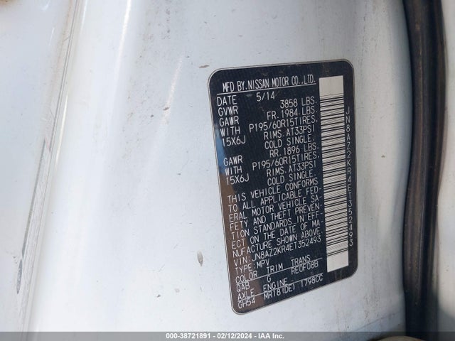 Nissan Cube 1.8 S 2014 JN8AZ2KR4ET352493 Image 9