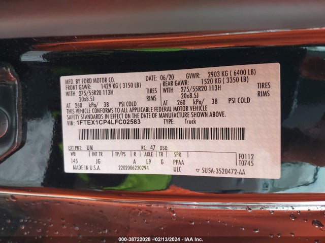 Ford F-150 Xl 2020 1FTEX1CP4LFC02583 Image 9