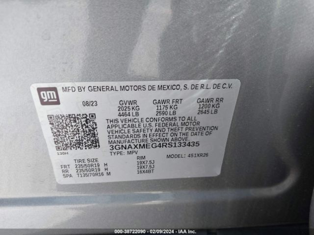 3GNAXMEG4RS133435 Chevrolet Equinox Fwd Rs