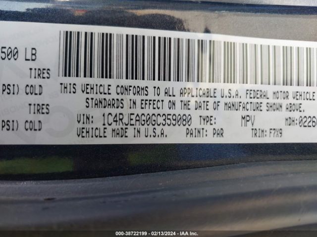 1C4RJEAG0GC359080 Jeep Grand Cherokee Laredo
