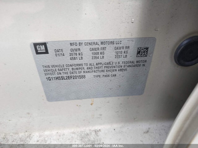 Chevrolet Malibu 1lz 2014 1G11H5SL2EF201588 Image 7
