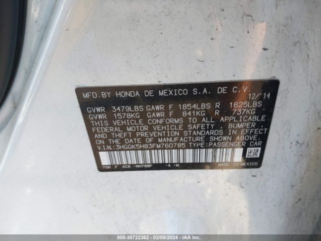 3HGGK5H83FM760785 Honda Fit Ex/ex-l